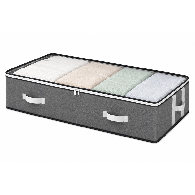 1pc/2pcs/3pcs Dustproof Under Bed Storage Box with Reinforced Handles for