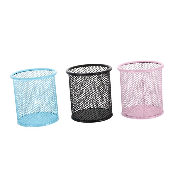 MAGICLULU Cylinder Metal Mesh Pen Pot Pcs Pencil Holder Desk