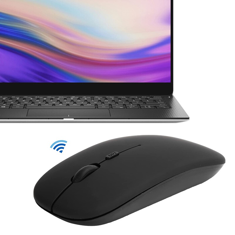 Qiilu Ratón Wireless Tablet Mouse Negro Inalámbrico Bluetooth 5.0 Ratones