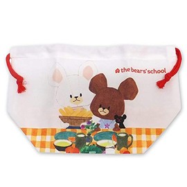 Square Bear School KS21-8 Lunch Drawstring Jackie and David New School Entrance to the Bears School Picture Book Lunch Box Lunch Excursion Sports Festival Picnic Park Lunch