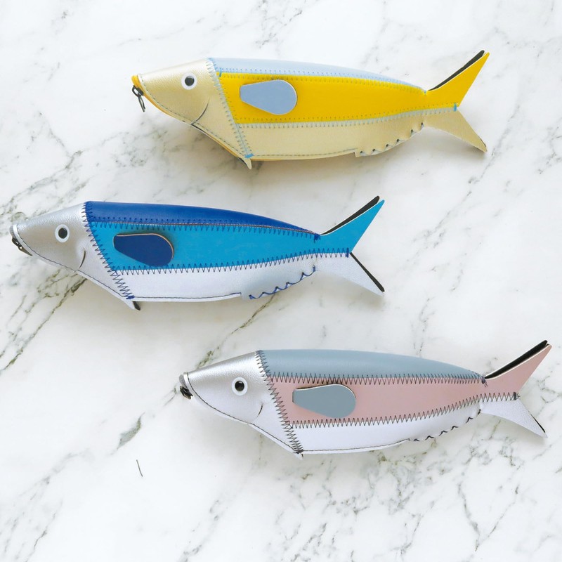 Elcommune Pouch Mini Fish Case Silver & Smoke FC-36