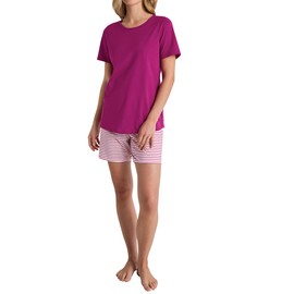 CALIDA Marine Dreams Ladies Soft Easy Care Elasticated Waistband Short Pyjamas, Orchid Flower
