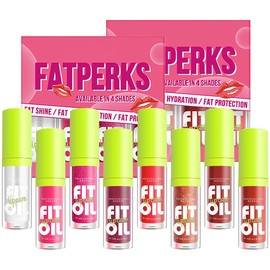 QBPPSSRY 8 Colors Hydrating Lip Oil, Big Brush Head Lip Glaze Shiny Transparent Lip Glow Oil 0.35 Fl Oz, Glossy Finish (Set A+Set B)