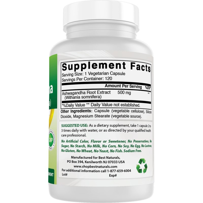 Best Naturals Best Naturals 3 Pack Ashwagandha Capsules for Relaxing