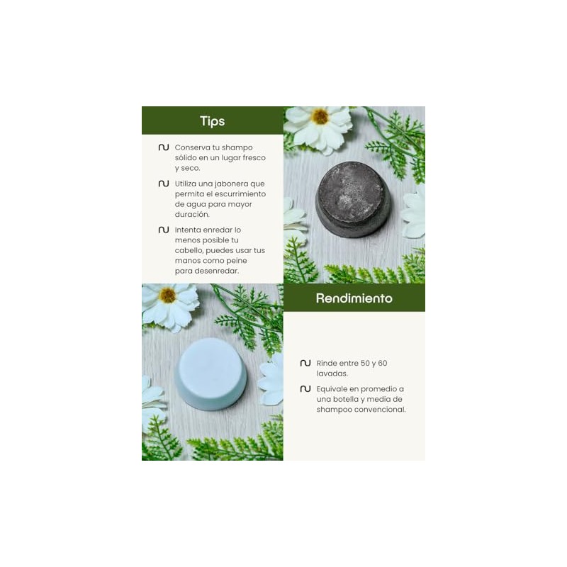 Kit Anticaída Nuneth - Shampoo Sólido de Jojoba, 65gr y