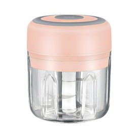 PINK - Mini Electric Food Processor and Garlic Chopper - 250ML, USB Charging, 3 Blades - Perfect for Chopping Vegetable, Pepper, Onion, Garlic, Ginger, Spice, Meat, Baby Food, and More (Pink)