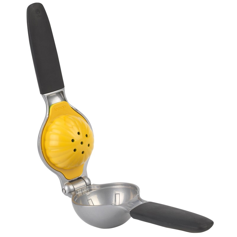 Lemon and lime hand juicer with perfect fit inserts