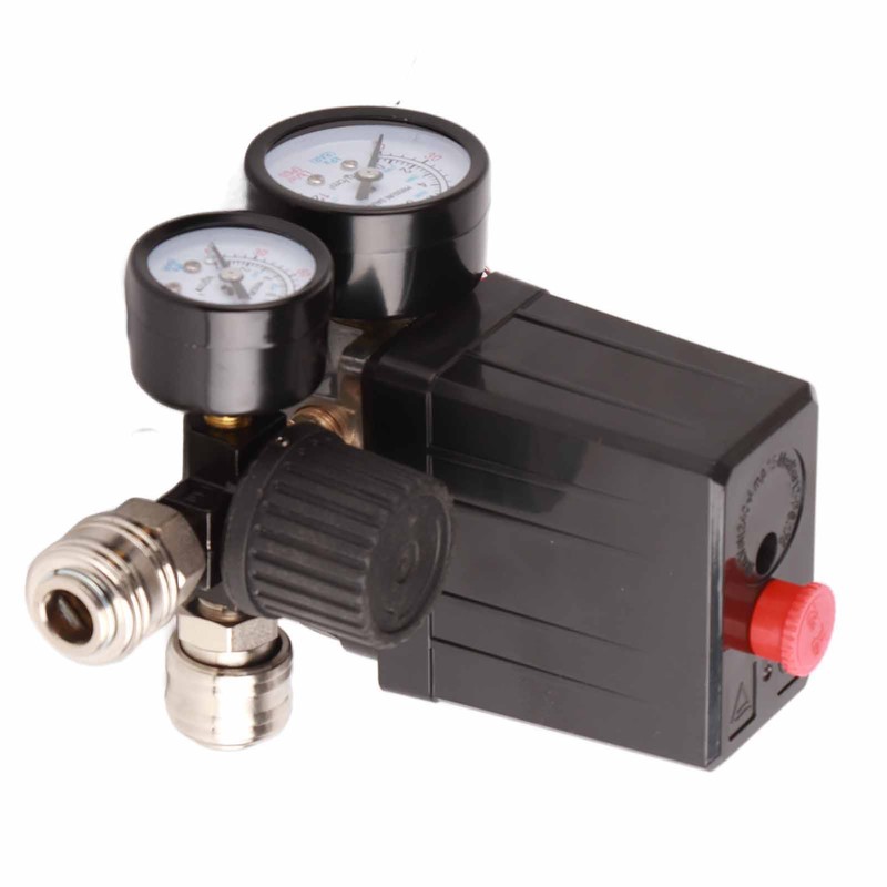 Air Compressor Pressure Switch 1/4in 4 Holes Controller Regulator Valve