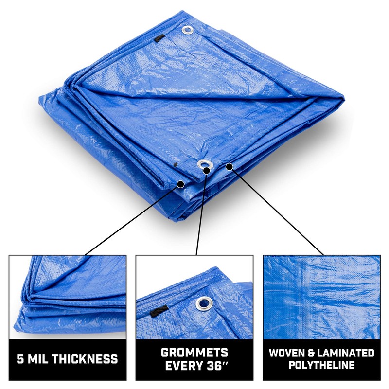 Grizzly Tarps by B-Air 9' x 12' Large Multi-Purpose Waterproof
