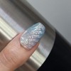 Scallop Blue Uru Handmade Nail Tips - Short Ballerina /