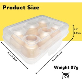 CHICCAT 6 Grid Egg Container for Camping, Egg Holder Camping, Egg Holder for Fridge, Portable Egg Tray with Lid, Stackable Egg Storage with Safety Buckle