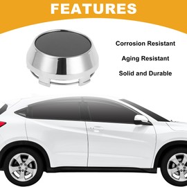 Partuto 1 Pc 60mm 2.36" OD - Universal Car Wheel Hub Center Caps - Auto Hub Covers Automotive Accessories Rustproof - Durable Plastic Chrome Silver Tone Gray