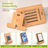 Pezin & Hulin Bamboo Tablet Stand Adjustable, Desktop Cell Phone