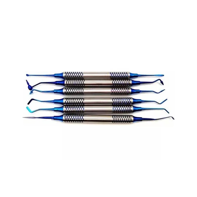 Set De 6 Espátulas Para Resina Puntas De Titanio