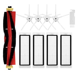 Replacement Spare Parts Compatible with Roborock S5, S5 Max, S4 Max, S6, S6 MaxV, E4, E5, S4 Robotic Vacuum Cleaner Backup Kit with 1 Roller 4 Side Spin Brush 4 Hepa Filter Attachments NOT for Q5