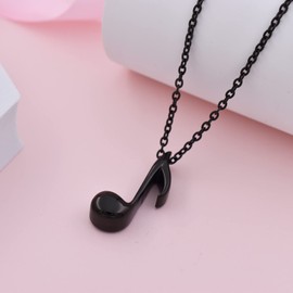 Music Note Urn Necklaces for Ashes Stainless Steel Musical Note Cremation Keepsake Jewelry Locket Cremation Urn Pendant Necklace Memorial Ash Jewelry for Keepsake Gift, Stainless Steel, No Gemstone,