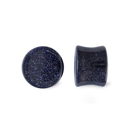 Scrap Metal 23 Pair Blue Goldstone Glass Plugs 00g 00 Gauge 10mm