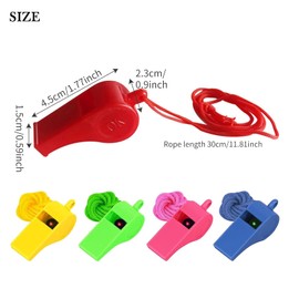 AJinacious 20 Pcs Plastic Whistles With Lanyard Set, Referee Whistle, Whistles with Lanyards Sport Whistle Children's Whistle for School Sports Training, Football, Security and Emergency Survival