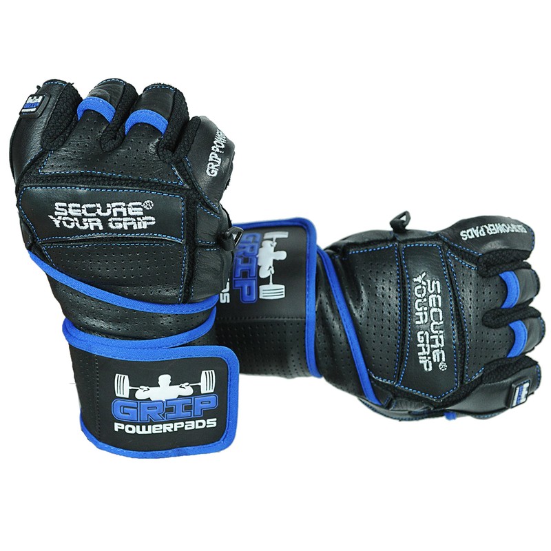 Elite Leather Gym Gloves with Built in 2" Wide Wrist