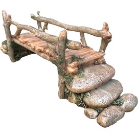 Mokoboho Fairy Garden Bridge, Acrylic, Stone and Log Design, 7.5" Wide