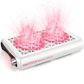 Colector de polvo de uñas | 1600 PA, fuerte succión, velocidad ajustable de 10 niveles, 30 filtros de papel incluido | Colector de polvo para salón y hogar