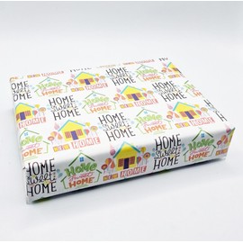 2 Sheets New Home New House Elegant Wrapping Paper Housewarming Written Message Design Gift Wrap Paper (PA)