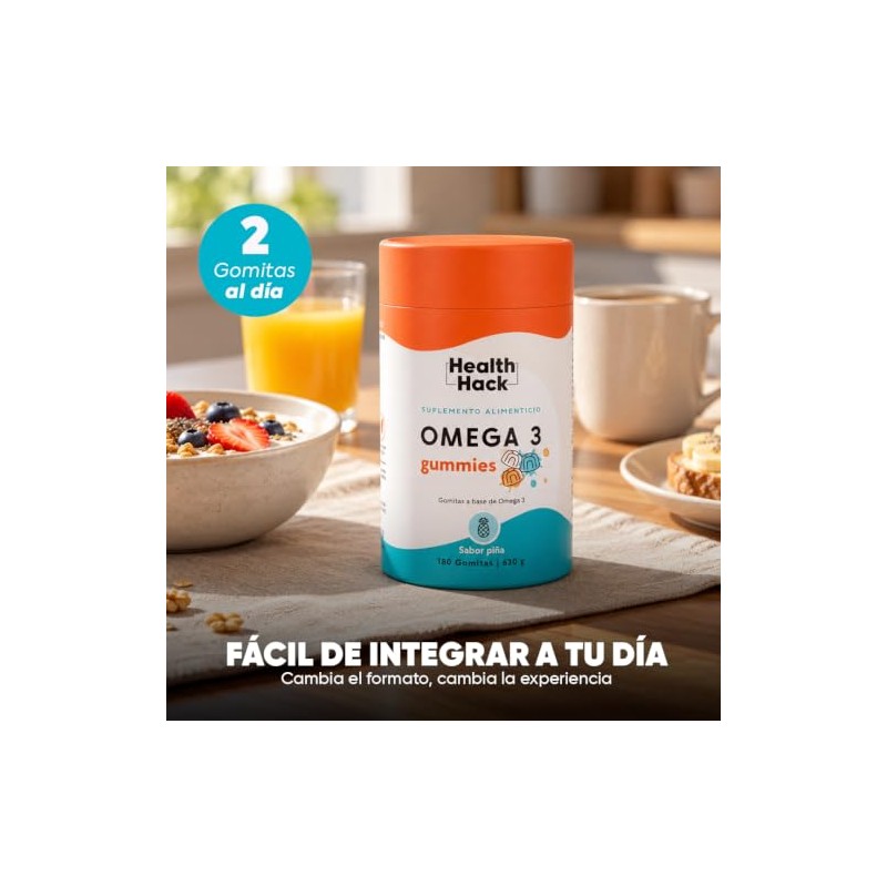 Omega 3 Aceite Puro Salmón 180 Gomitas Sin Azúcar con