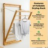 GRISSHMO Clothes Drying Rack, Foldable Bamboo Wall Mounted Laundry Rack