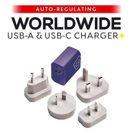 Go Travel Worldwide USB-A & USB-C Mains Charger (Ref 576.101)