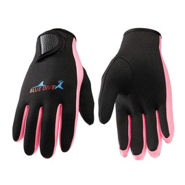 EXCEREY Dive & SAIL 1.5mm Five Finger Glove Neoprene Gloves Premium Scuba Diving Winter Gloves for Diving Snorkeling Paddling Surfing Kayaking Canoeing Spear Fishing Skiing (Pink, L)