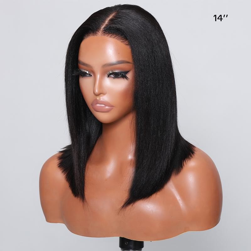 【UPGRADED】Nadula Yaki/Silk Straight Bob Lace Wig With Drawstring 180% Density
