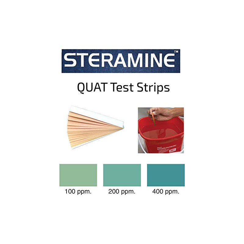 EDWARDS-COUNCILOR Steramine Quat Sanitizer Test Strips, 30 x QT-10 Test