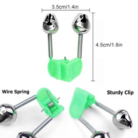 Fishing Bells Clamp Bite Alarm Night Fishing Tackle Bait Alarm Bite Alarm Bite Alarm Bite Alarm Bite Alarm Bite Alarm with Bell and Glow Stick Holder for Night Sea Fishing Tackle 20 Pieces