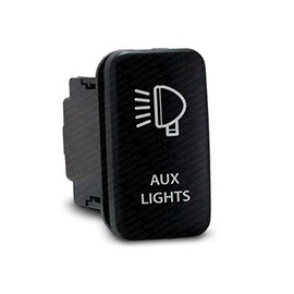 CH4X4 Push Switch for Toyota Tacoma, FJ Cruiser, Land Cruiser, Fortuner, Hilux, 4Runner, Prado 12V 3Amp - Auxiliary Lights Symbol - White LED