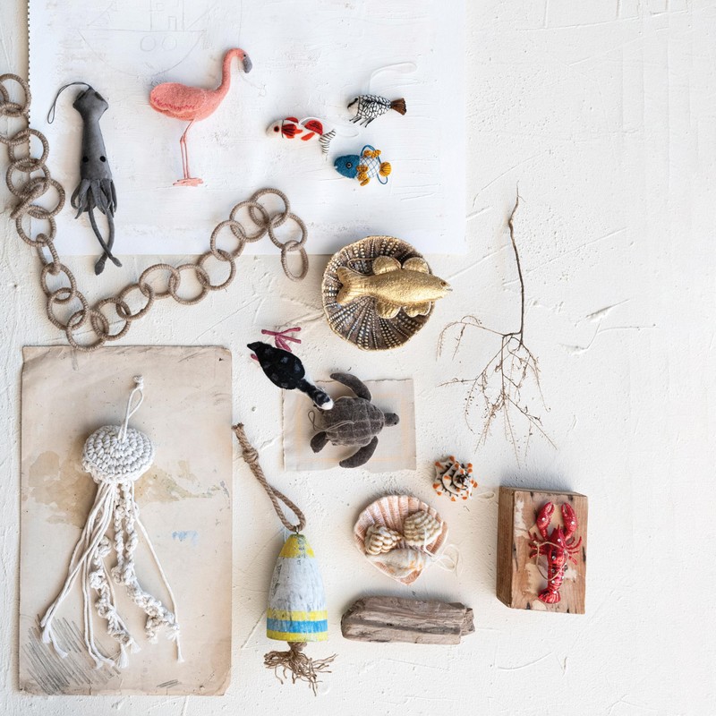 Creative Co-Op Decorative Jute and Metal Link Garland, Silver