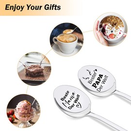 Senidea 2 Stück Edelstahl Kaffeelöffel Gravur mit Beste Mama und Papa der Welt, Geschenke zum Geburtstag für Mama und Papa Geburtstagsgeschenk Geschenk für Eltern