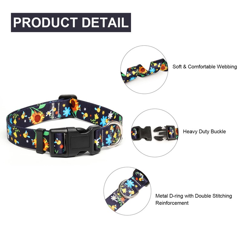 Mercano Adjustable Dog Collar - Special Design Patterns, Soft Nylon