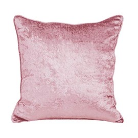 Homescapes Crushed Velvet Cushion Cover Pink Glamorous Velvet Throw Pillow Case 60x60cm Square Throw Pillow Case Cover for Decorative Cushion Cover with Hidden Zipper Dusky Pink