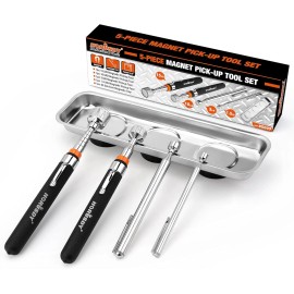 HORUSDY 5-PIECE Magnetic Pickup Tools Set, Includes 15LB, 10LB, 3LB, 1.5LB 5PCS