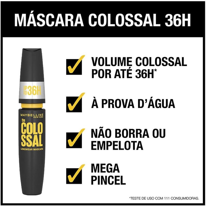 Maybelline New York Colossal Longwear Waterproof Mascara, Very Blac