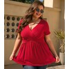 TIANZHU Women's Plus Size Casual Top Stylish Dressy V-Neck Empire
