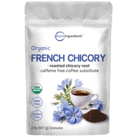Organic French Chicory Root, 2lbs | Roasted Chicory Granule | Brews like Regular Coffee | Caffeine Free Coffee Substitute | Rich in Prebiotic Fiber | Non-GMO