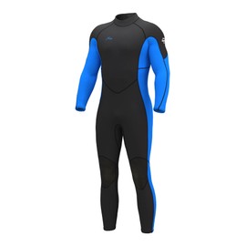 Hevto Wetsuits Men 3/2mm Neoprene Scuba Diving Surfing Wet Suit Keep Warm Back Zip in Cold Water Swimming Kayaking Jet Ski SUP (Men1-Blue, S)