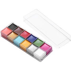 Maquillaje Corporal Profesional 12 Colores Pintura al óleo Pintura Corporal Kit de Pintura Facial Efectos Especiales Dramáticos Maquillaje Facial Pintura Grasa para Santa Navidad Cosplay Fiestas