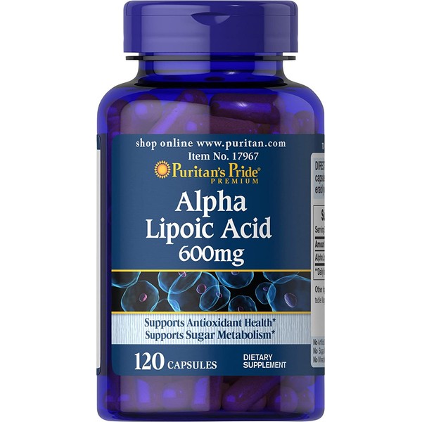 Puritan's Pride Alpha Lipoic Acid 600 Mg, 120 Count