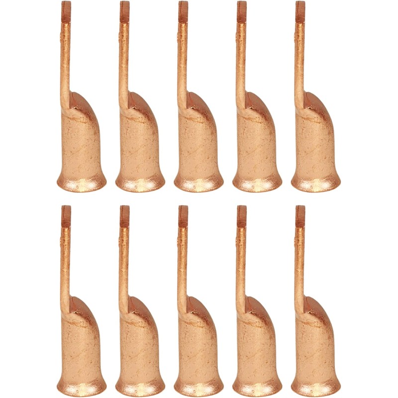 10 Pack 6 AWG 3/8" Bare Copper Ring Terminals, Heavy