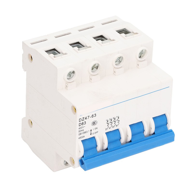 4P Miniature Circuit Breaker DIN Rail Mount Low Voltage Overload