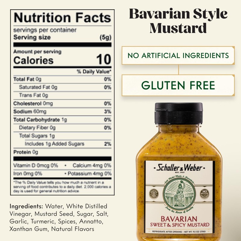 Schaller & Weber Bavarian Mustard, 9.5 Oz Squeeze Bottle (1