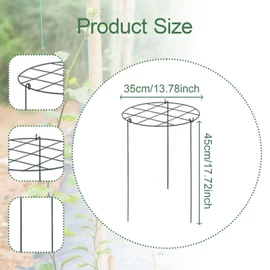 Generic 3 Pieces Peony Support Cages Plant Support Stakes Metal Frames Elegant Grow Through Hoops for Yard Tall Plant Flopping Flower, Grid