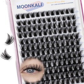Lash Clusters Wispy Eyelash Clusters Natural D curl Cluster Eyelash Extensions 120Pcs Fluffy Individual Lashes 10-16MM Versatile DIY Lash Extension Soft Thin Band Eyelashes Clusters by MOONKALI